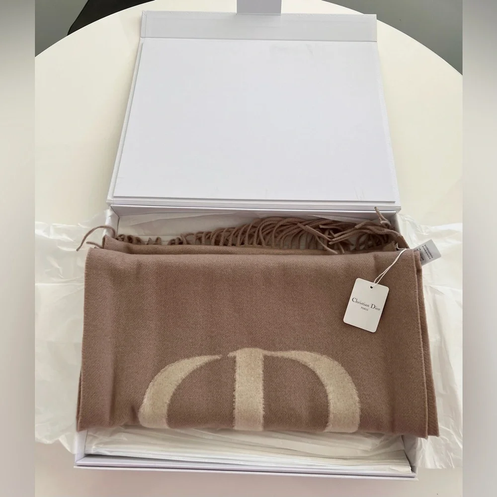 Dior Signature Cashmere & Wool Scarf – New in Box NWT